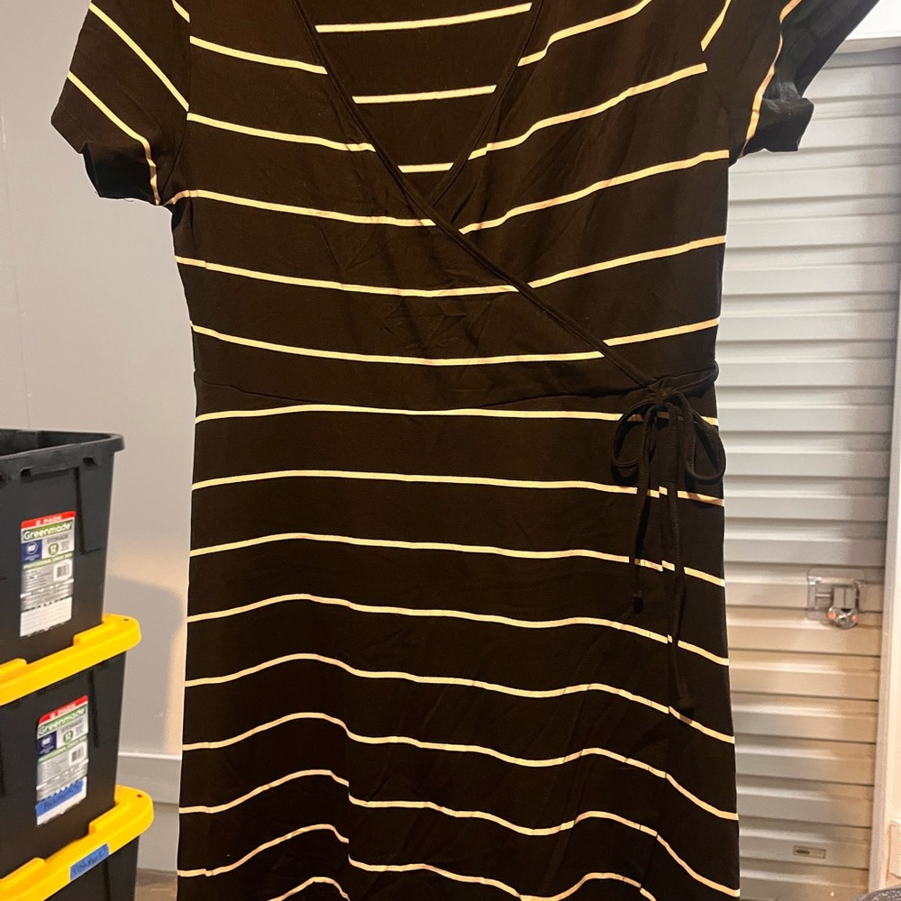 Torrid Black Dress with Cream Stripes